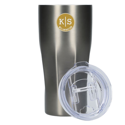 Front View of Gray Victor Recycled Vacuum Insulated Tumbler 20oz