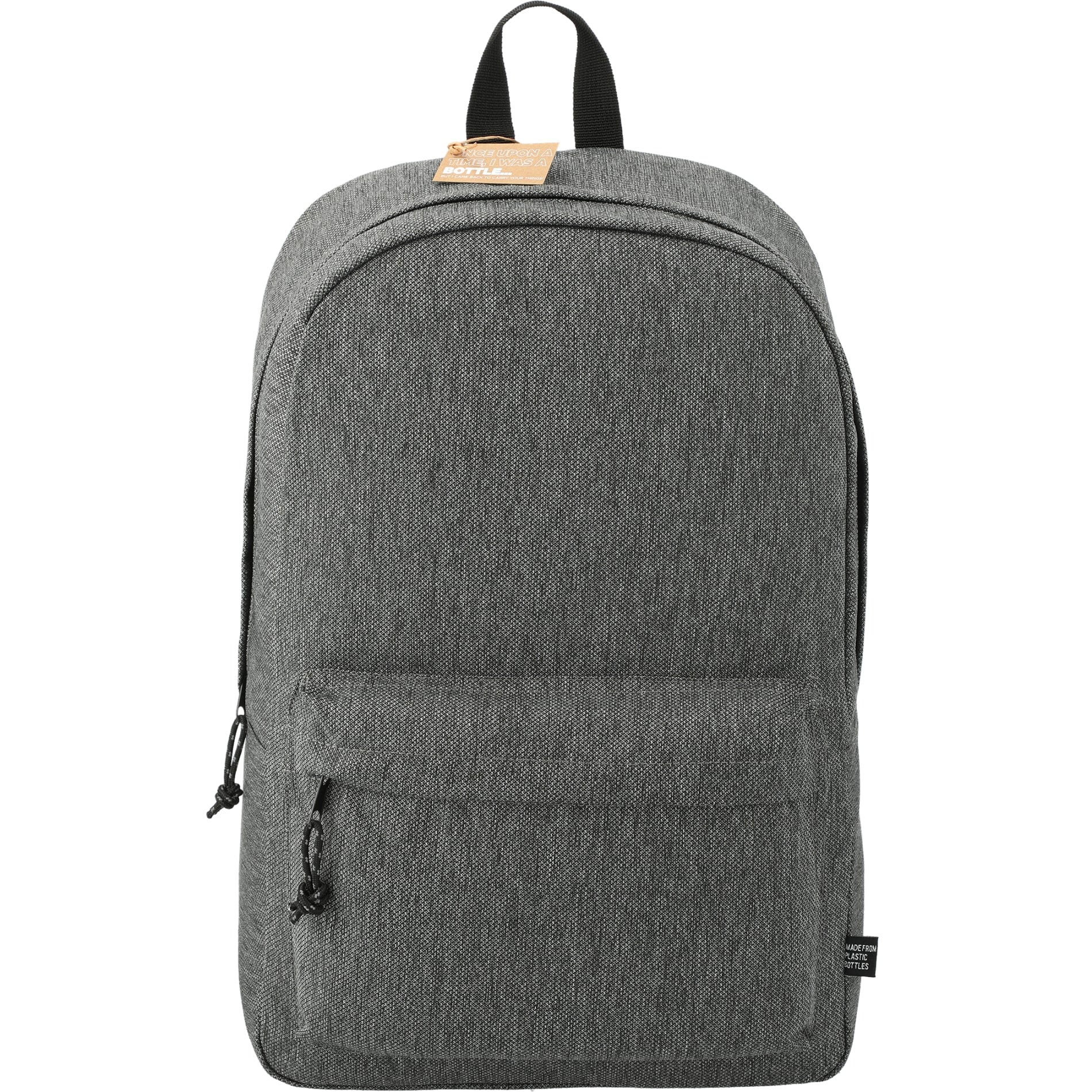 Front View of Gray Vila Recycled 15" Computer Backpack plain
