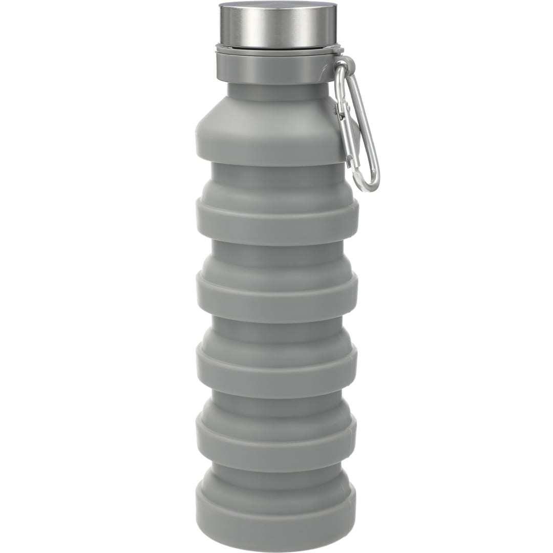 Front View of Gray Zigoo Silicone Collapsible Bottle 18oz