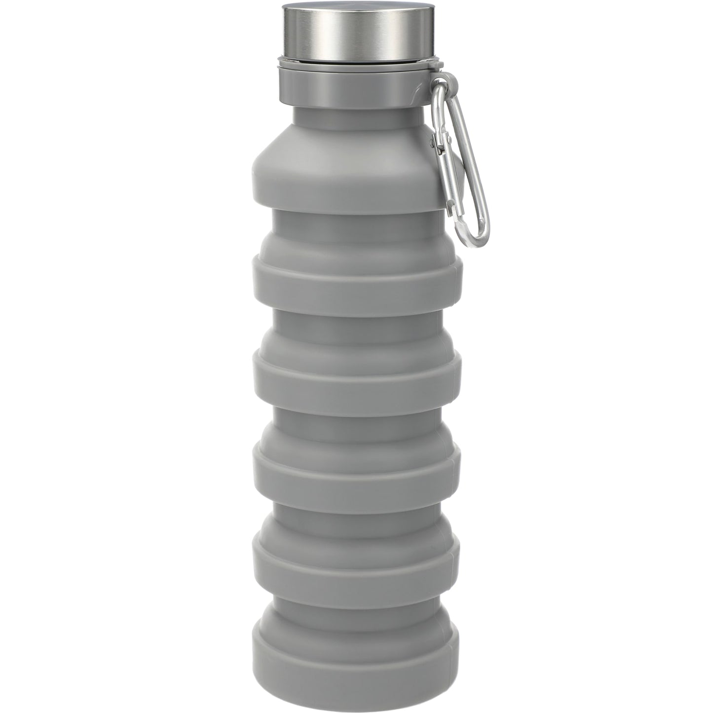 Front View of Gray Zigoo Silicone Collapsible Bottle 18oz