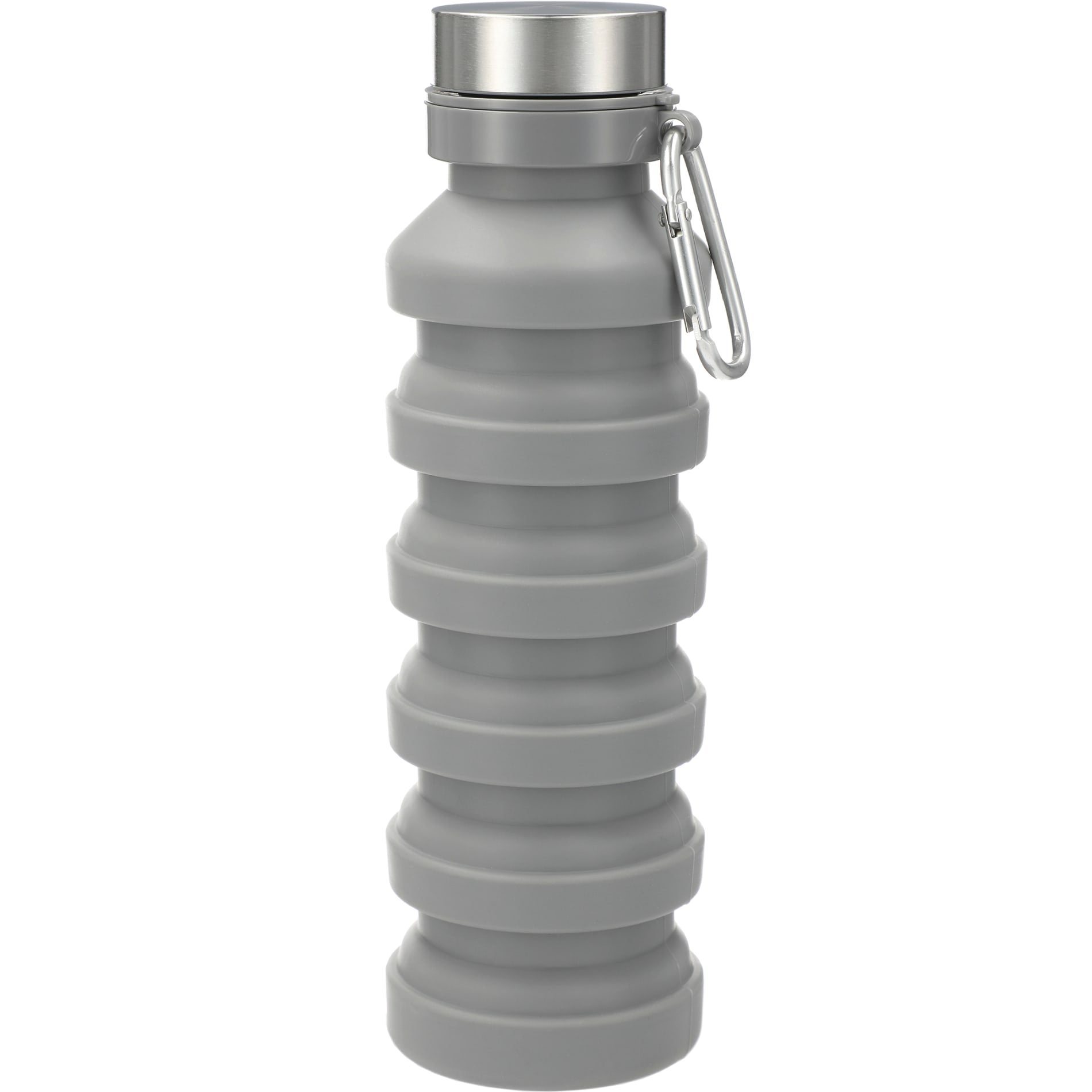 Front View of Gray Zigoo Silicone Collapsible Bottle 18oz