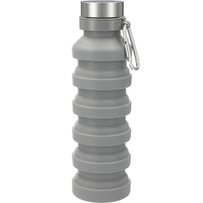Front View of Gray Zigoo Silicone Collapsible Bottle 18oz