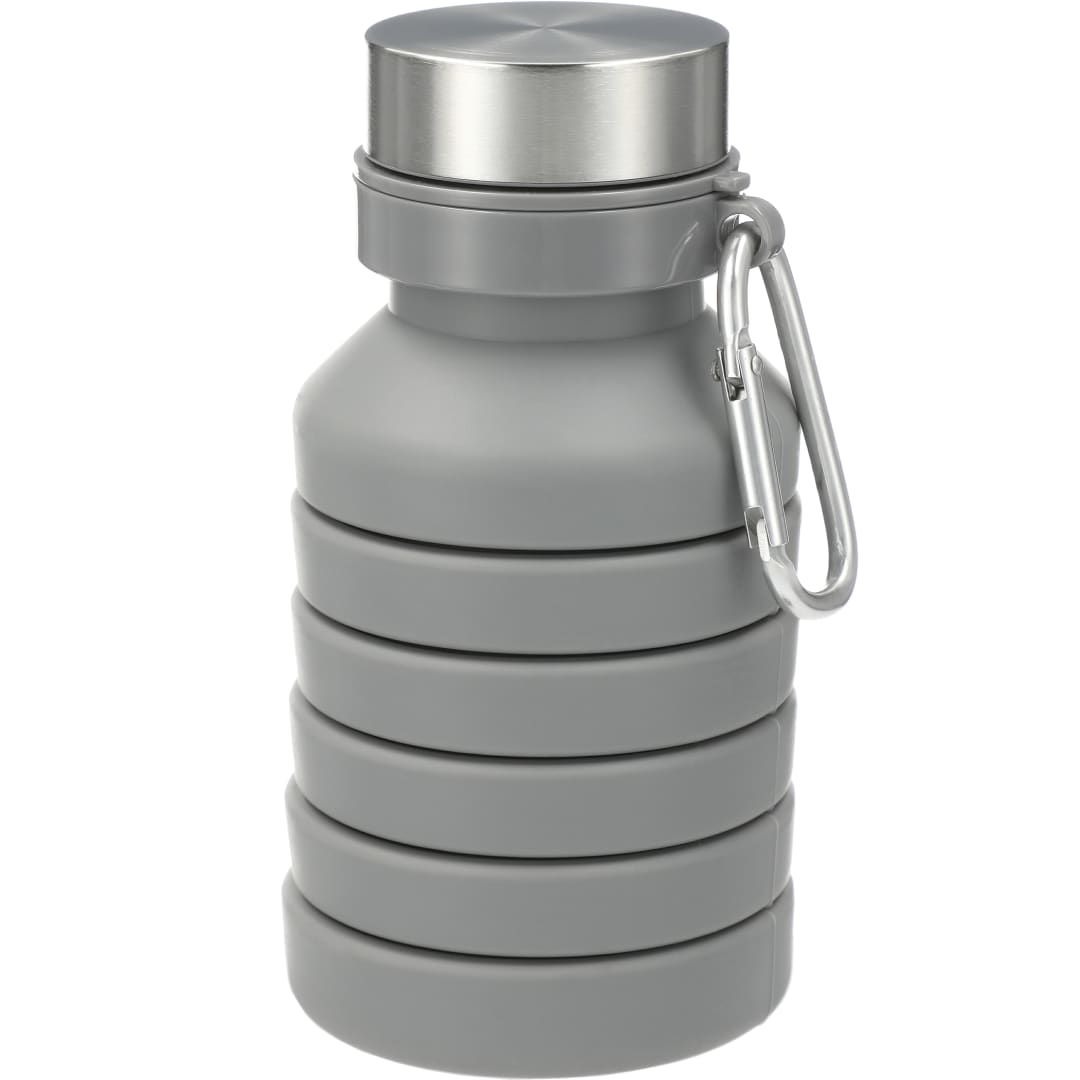 Front View of Gray Zigoo Silicone Collapsible Bottle 18oz