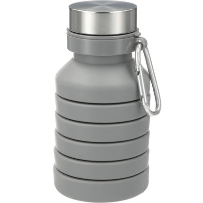 Front View of Gray Zigoo Silicone Collapsible Bottle 18oz