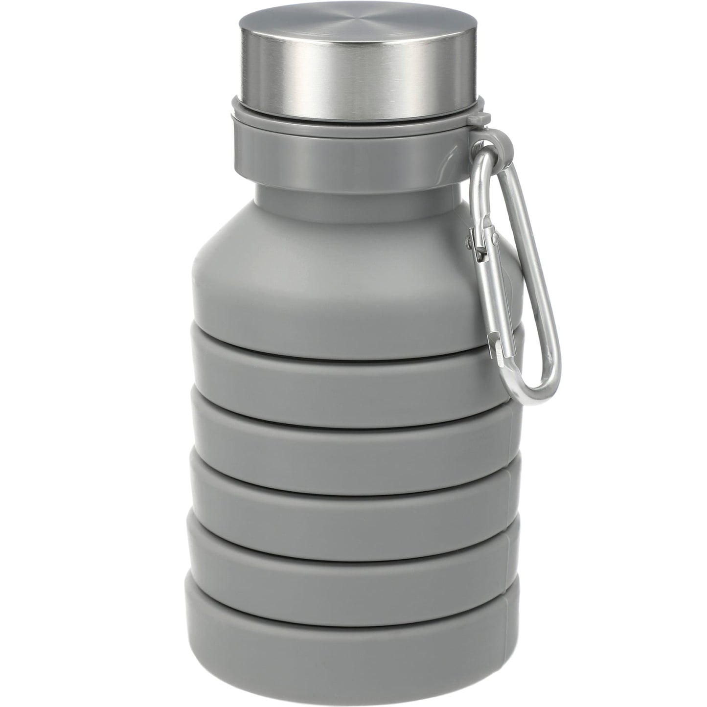 Front View of Gray Zigoo Silicone Collapsible Bottle 18oz