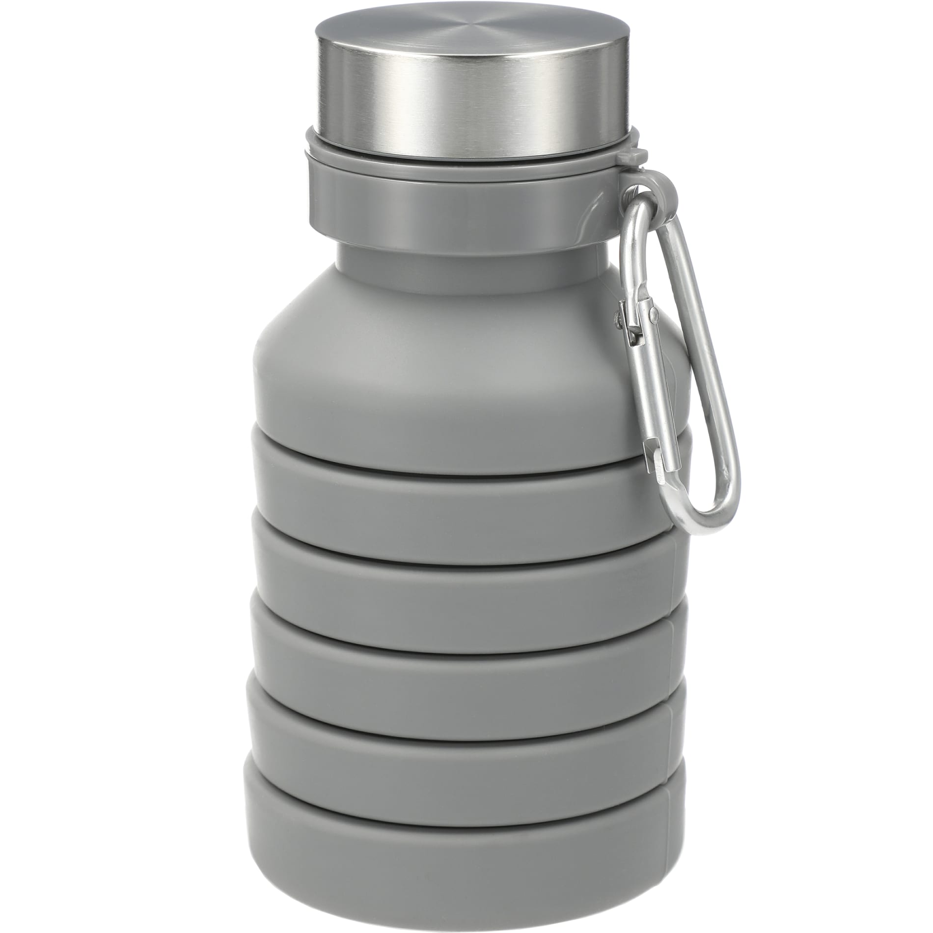 Front View of Gray Zigoo Silicone Collapsible Bottle 18oz