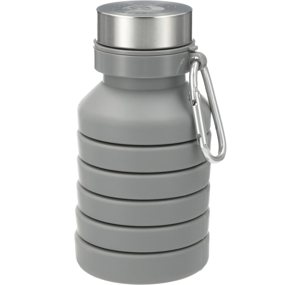 Front View of Gray Zigoo Silicone Collapsible Bottle 18oz