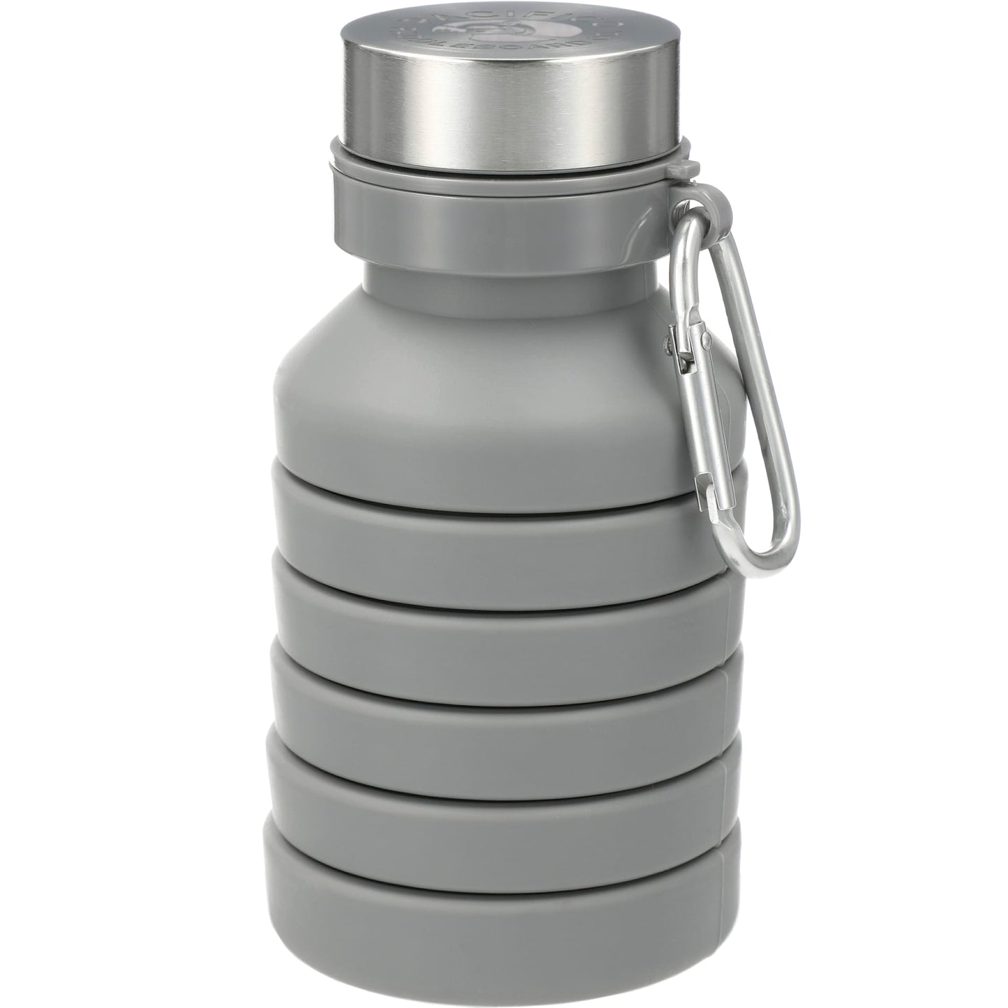 Front View of Gray Zigoo Silicone Collapsible Bottle 18oz