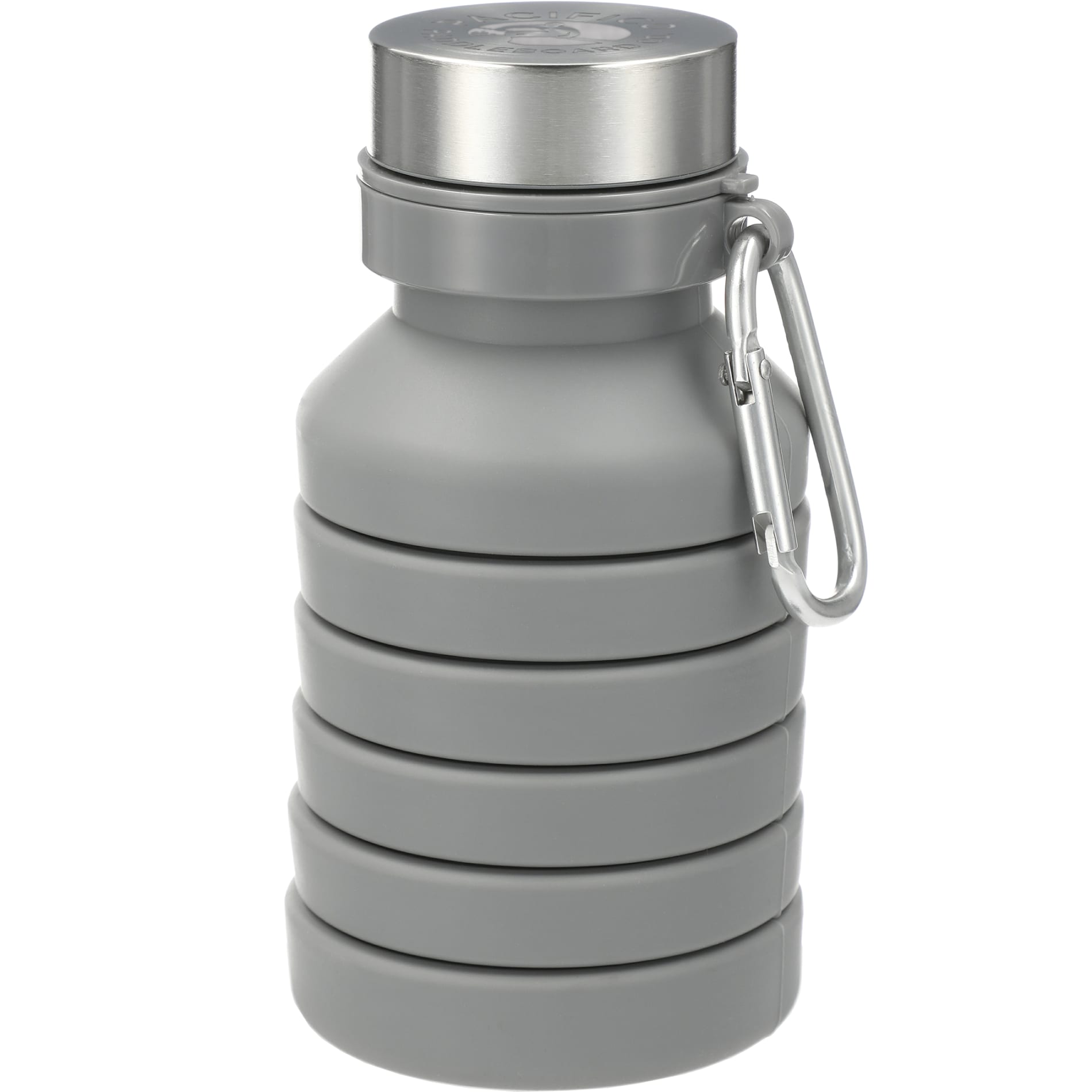 Front View of Gray Zigoo Silicone Collapsible Bottle 18oz