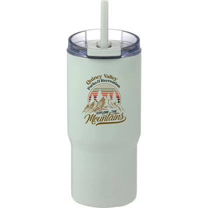 Front View of Green Auxo 24oz Double Wall Vacuum Insulated Tumbler