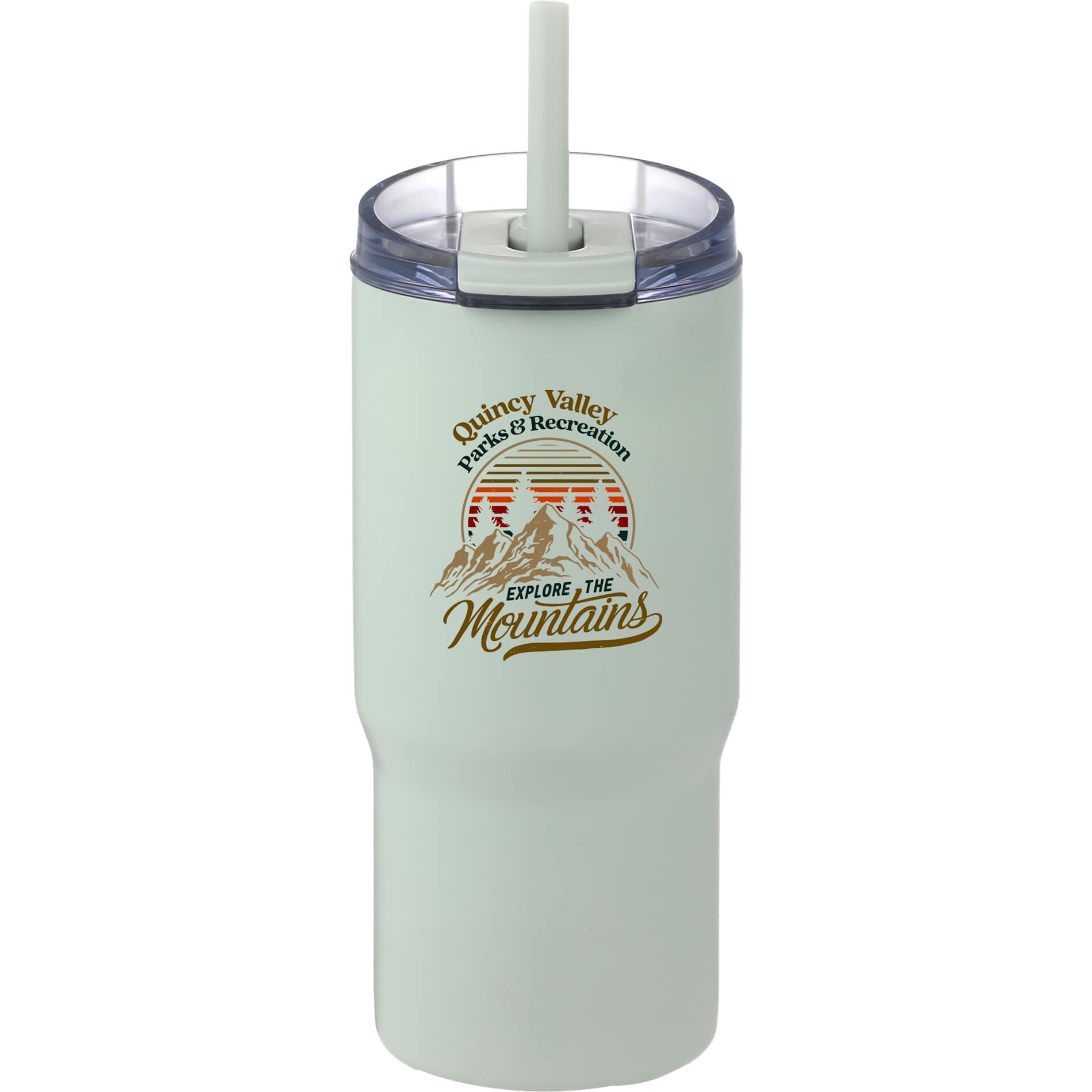 Front View of Green Auxo 24oz Double Wall Vacuum Insulated Tumbler
