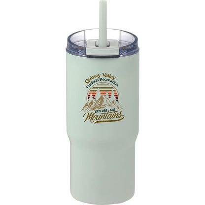 Front View of Green Auxo 24oz Double Wall Vacuum Insulated Tumbler