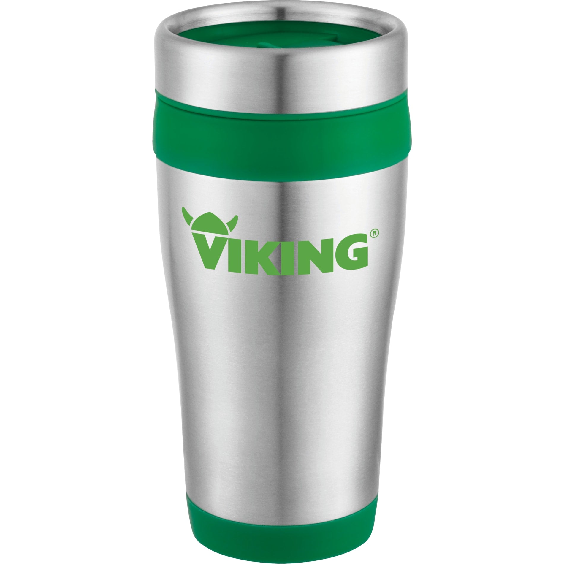 Front View of Green Carmel 16oz Travel Tumbler