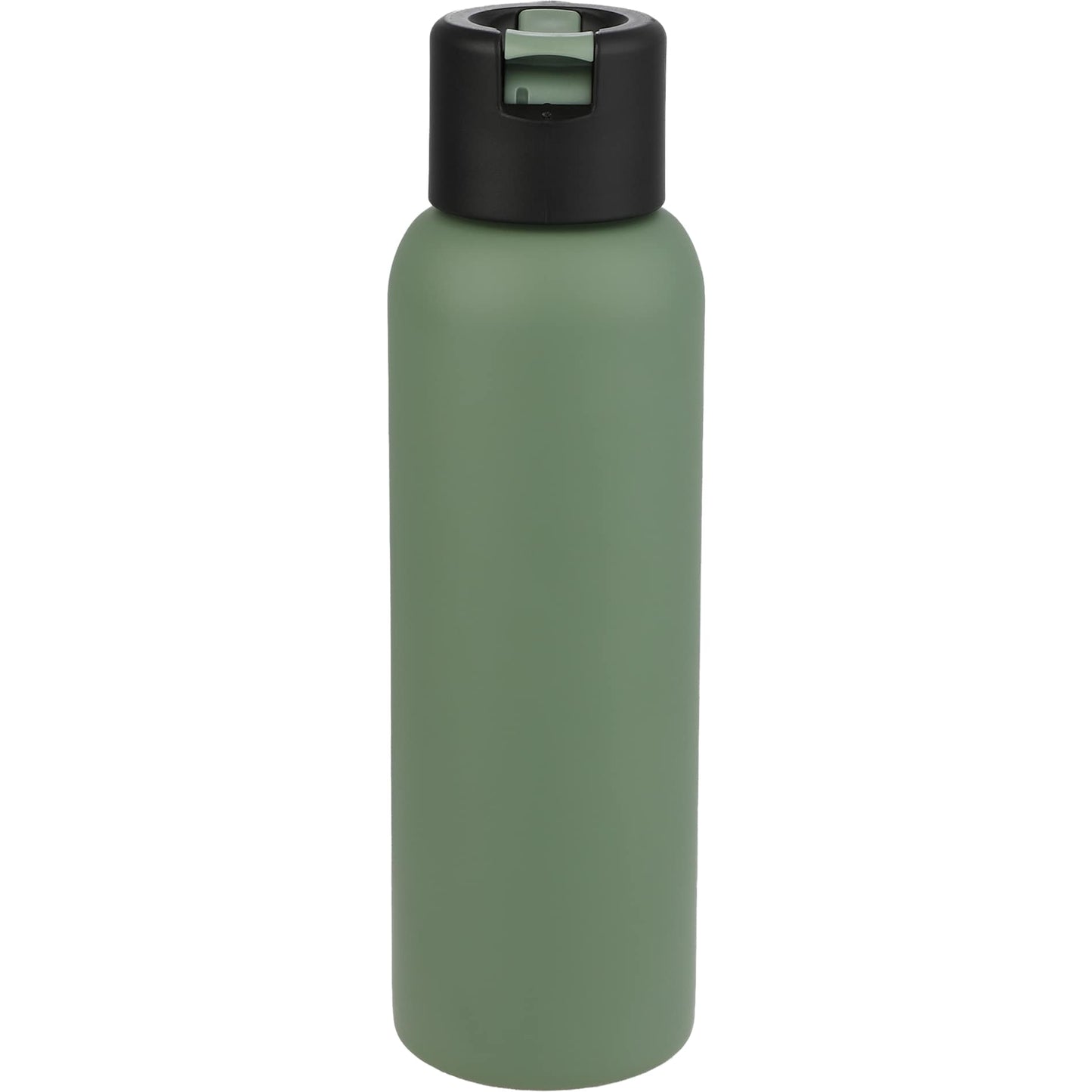 Front View of Green Clio Eco-Friendly Straw Lid Vacuum Bottle 22oz plain