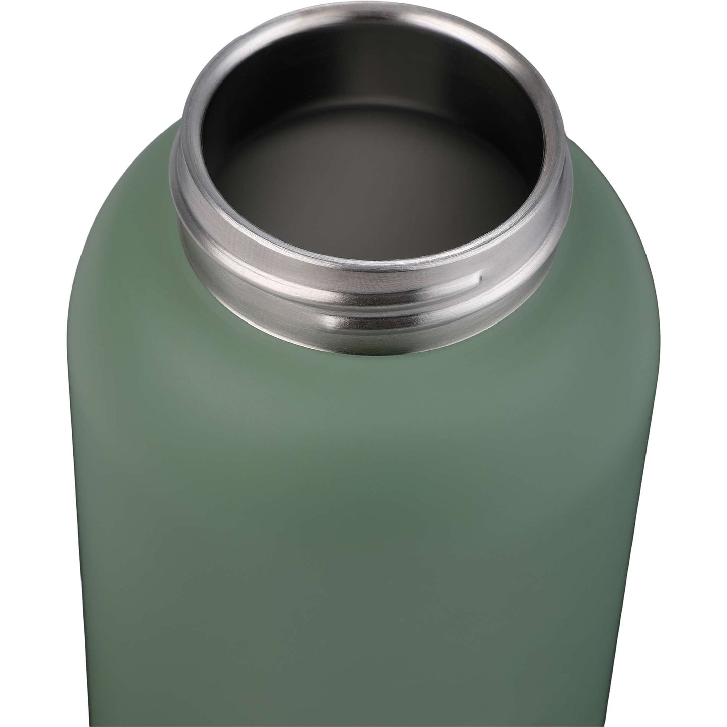 Front View of Green Clio Eco-Friendly Straw Lid Vacuum Bottle 22oz
