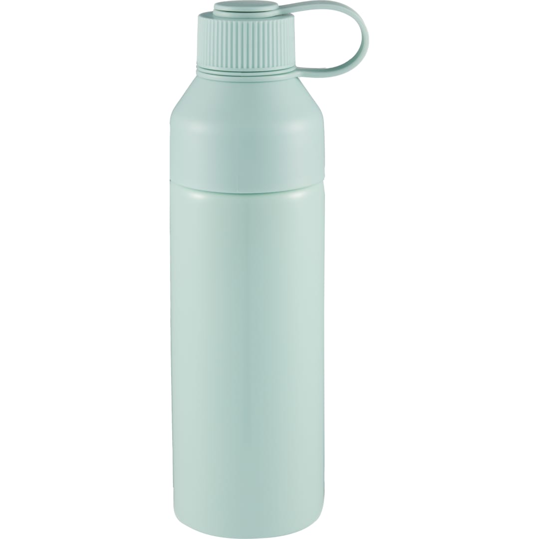 Front View of Green DUO 26oz Recycled Aluminum Bottle plain