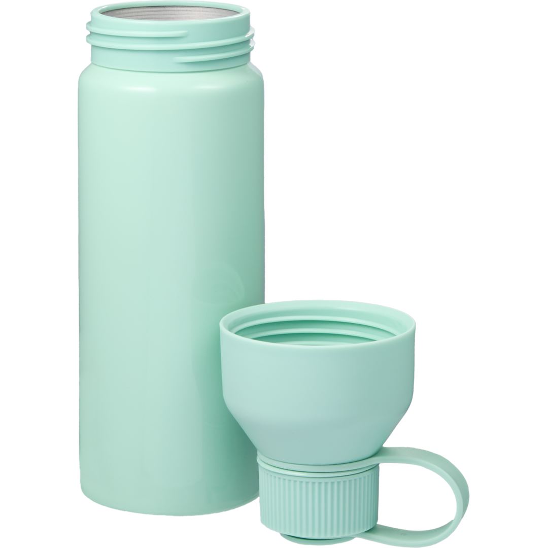 Front View of Green DUO 26oz Recycled Aluminum Bottle plain