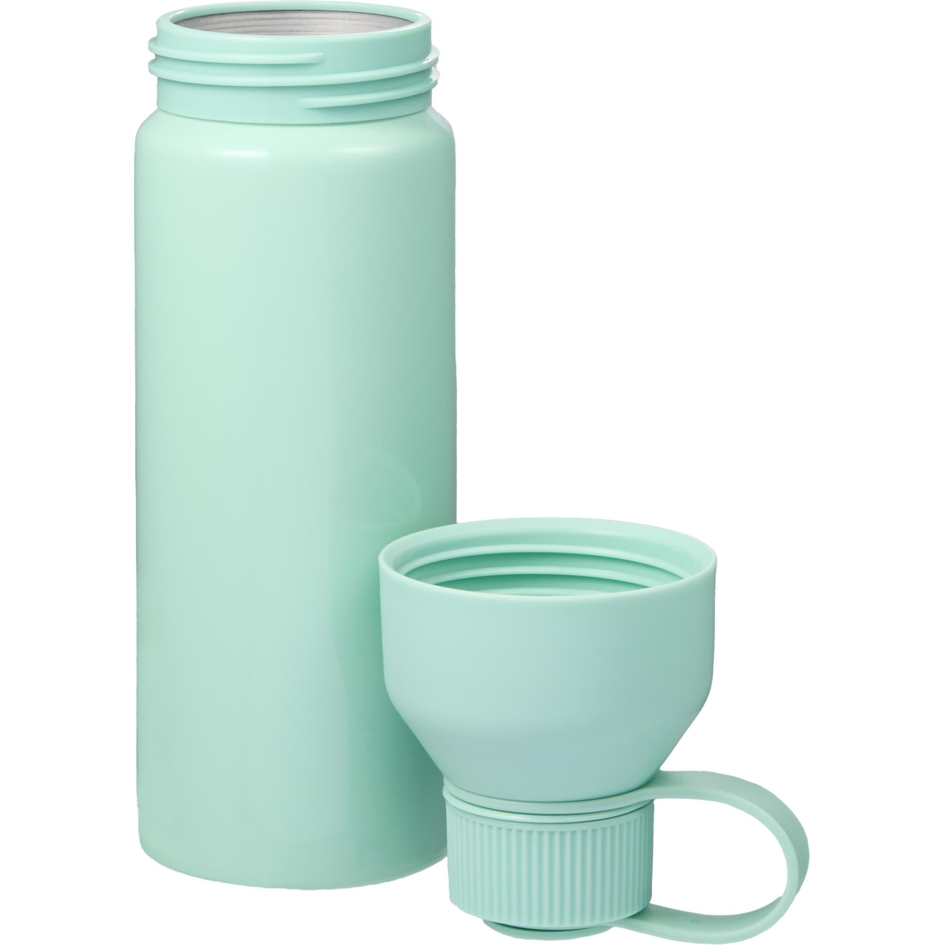 Front View of Green DUO 26oz Recycled Aluminum Bottle plain