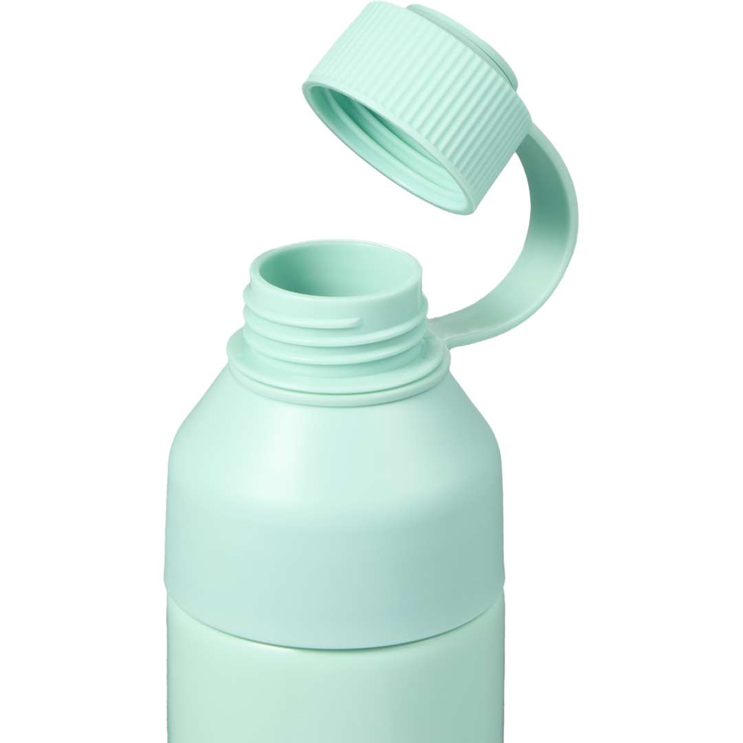 Front View of Green DUO 26oz Recycled Aluminum Bottle plain