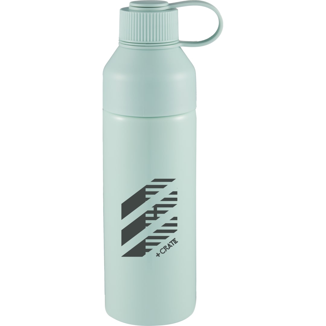 Front View of Green DUO 26oz Recycled Aluminum Bottle