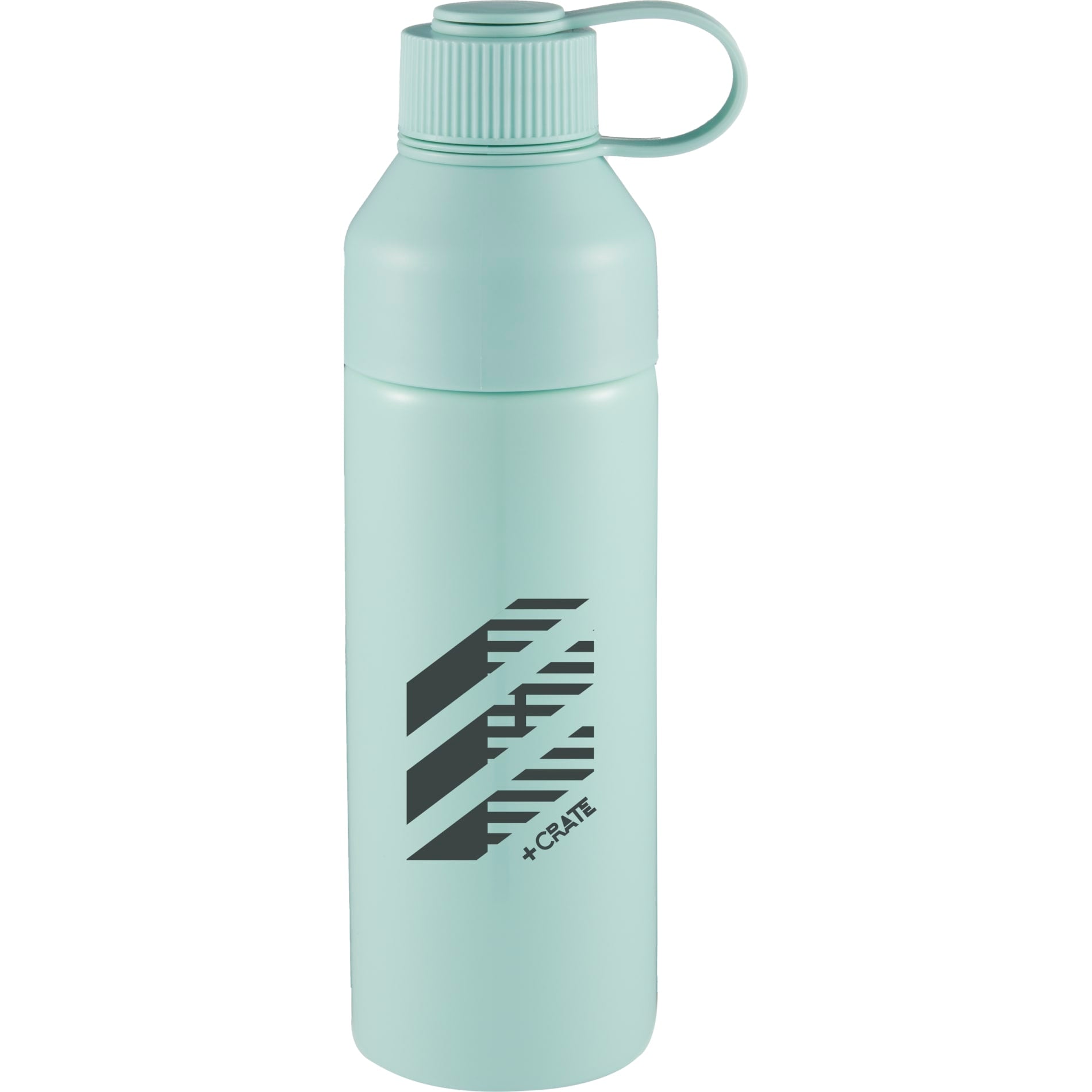 Front View of Green DUO 26oz Recycled Aluminum Bottle