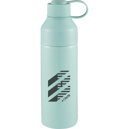 Front View of Green DUO 26oz Recycled Aluminum Bottle
