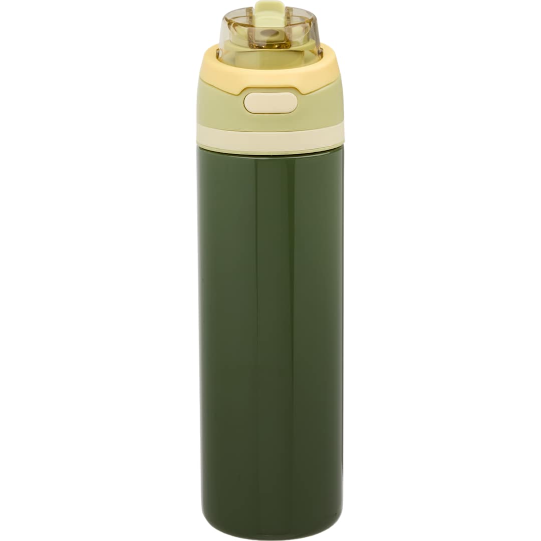 Front View of Green Elvin 28oz Recycled Stainless Flip Straw Bottle plain