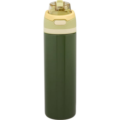 Front View of Green Elvin 28oz Recycled Stainless Flip Straw Bottle plain
