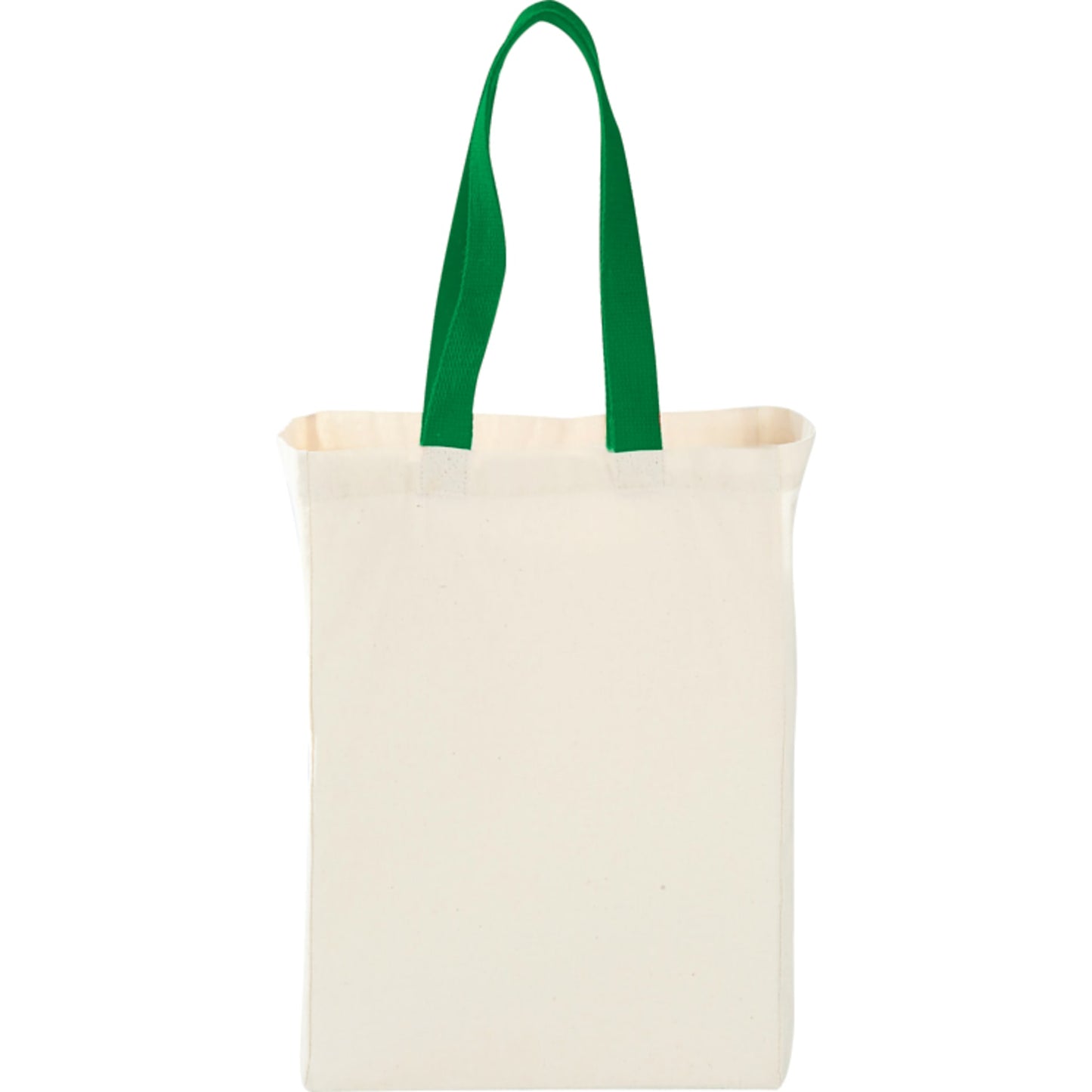 Front View of Green Nebraska 5oz Cotton Canvas Grocery Tote plain