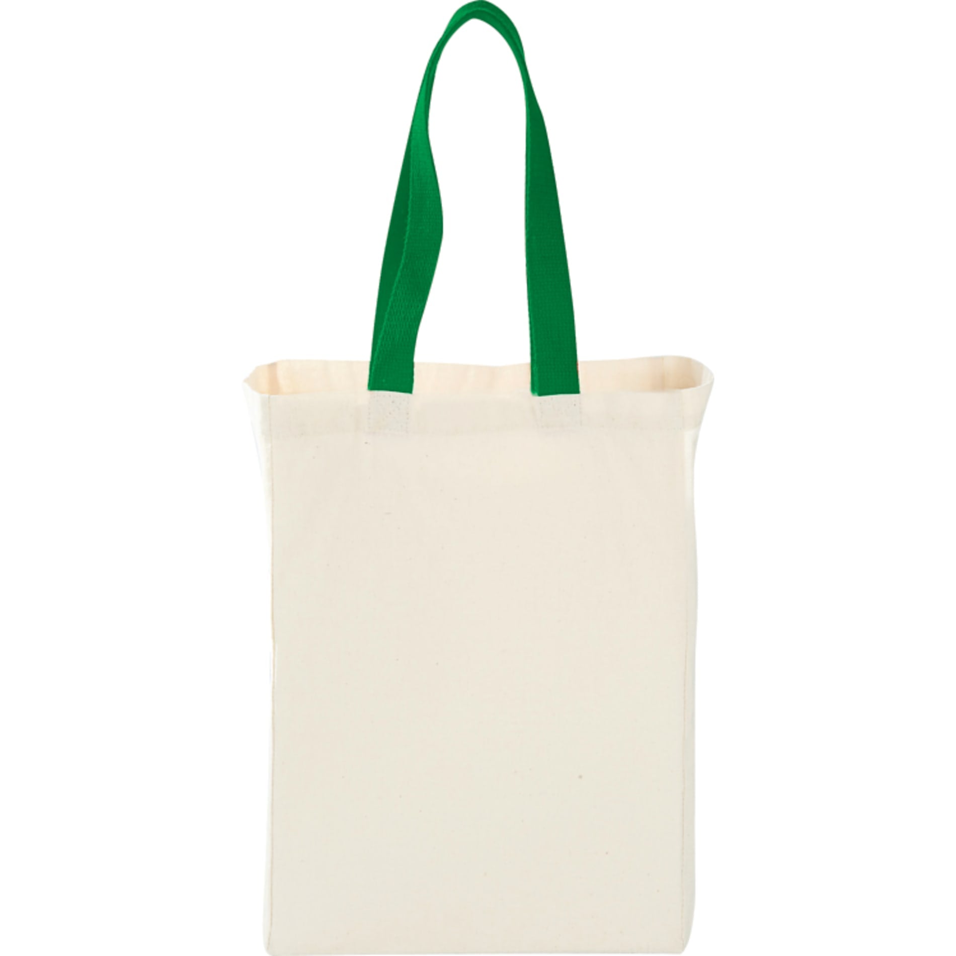 Front View of Green Nebraska 5oz Cotton Canvas Grocery Tote plain
