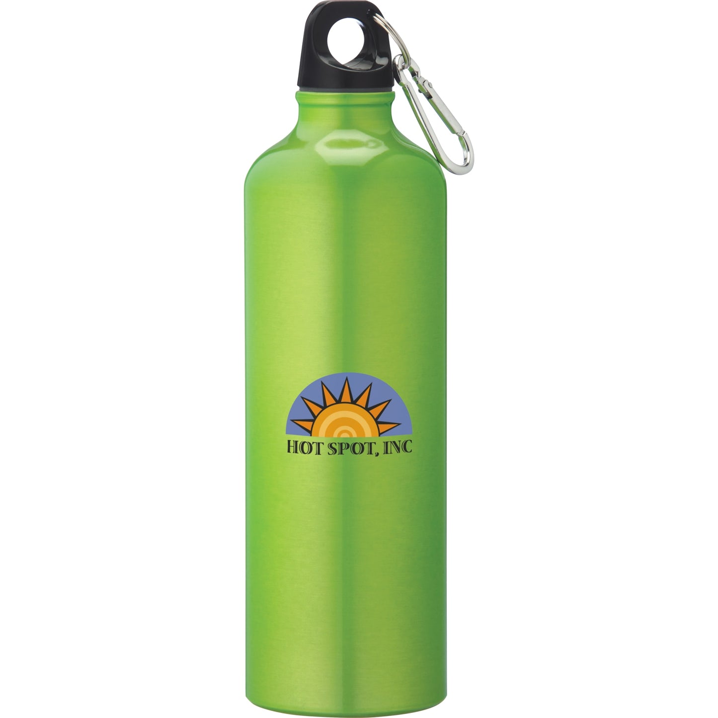 Front View of Green Pacific 26oz Aluminum Sports Bottle