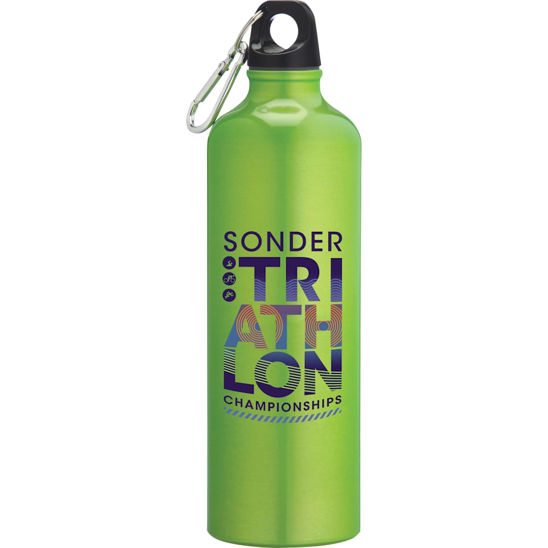 Front View of Green Pacific 26oz Aluminum Sports Bottle
