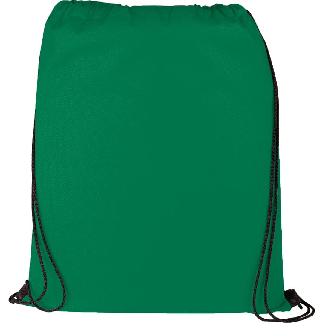 Front View of Green Rivers Non-Woven Drawstring Bag plain