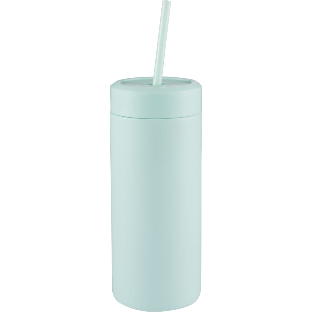 Front View of Green Sol Tonal Straw Tumbler 20oz plain