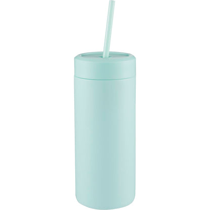 Front View of Green Sol Tonal Straw Tumbler 20oz plain