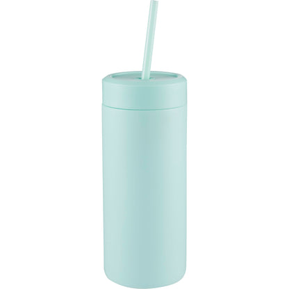 Front View of Green Sol Tonal Straw Tumbler 20oz plain
