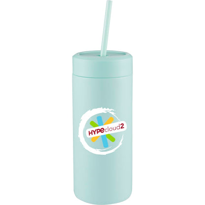 Front View of Green Sol Tonal Straw Tumbler 20oz