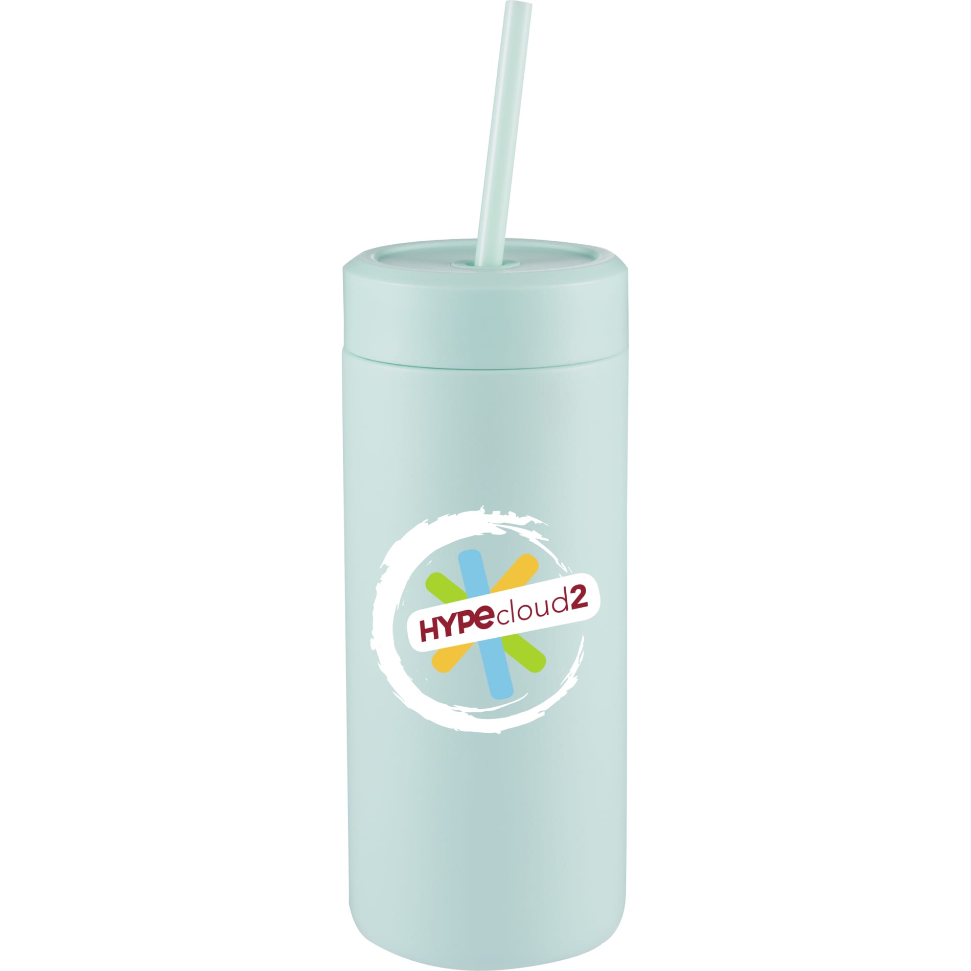 Front View of Green Sol Tonal Straw Tumbler 20oz