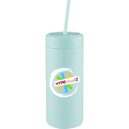Front View of Green Sol Tonal Straw Tumbler 20oz