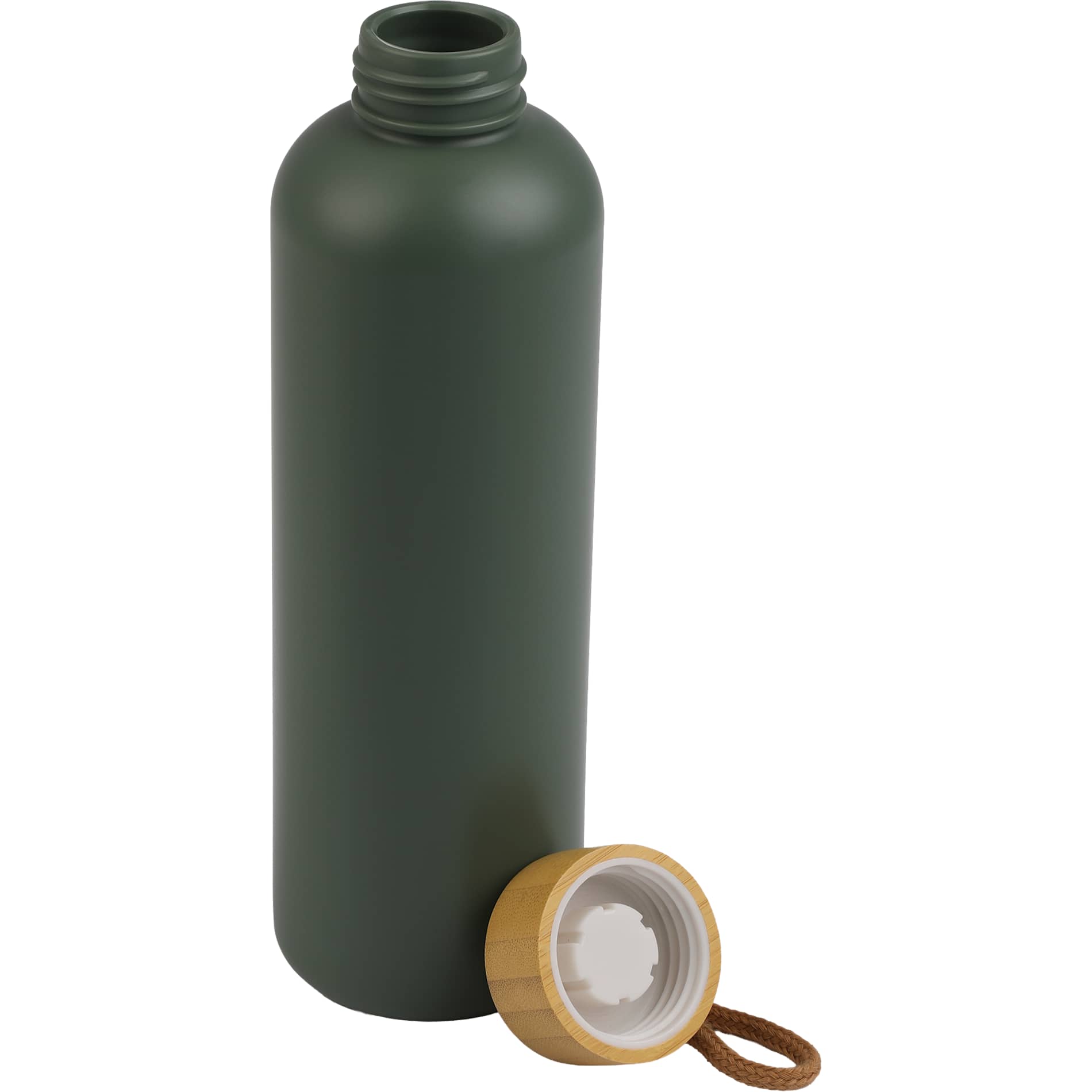 Front View of Green Tania Recycled Bottle w/ FSC® Bamboo Lid 26oz plain