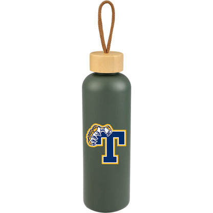 Front View of Green Tania Recycled Bottle w/ FSC® Bamboo Lid 26oz