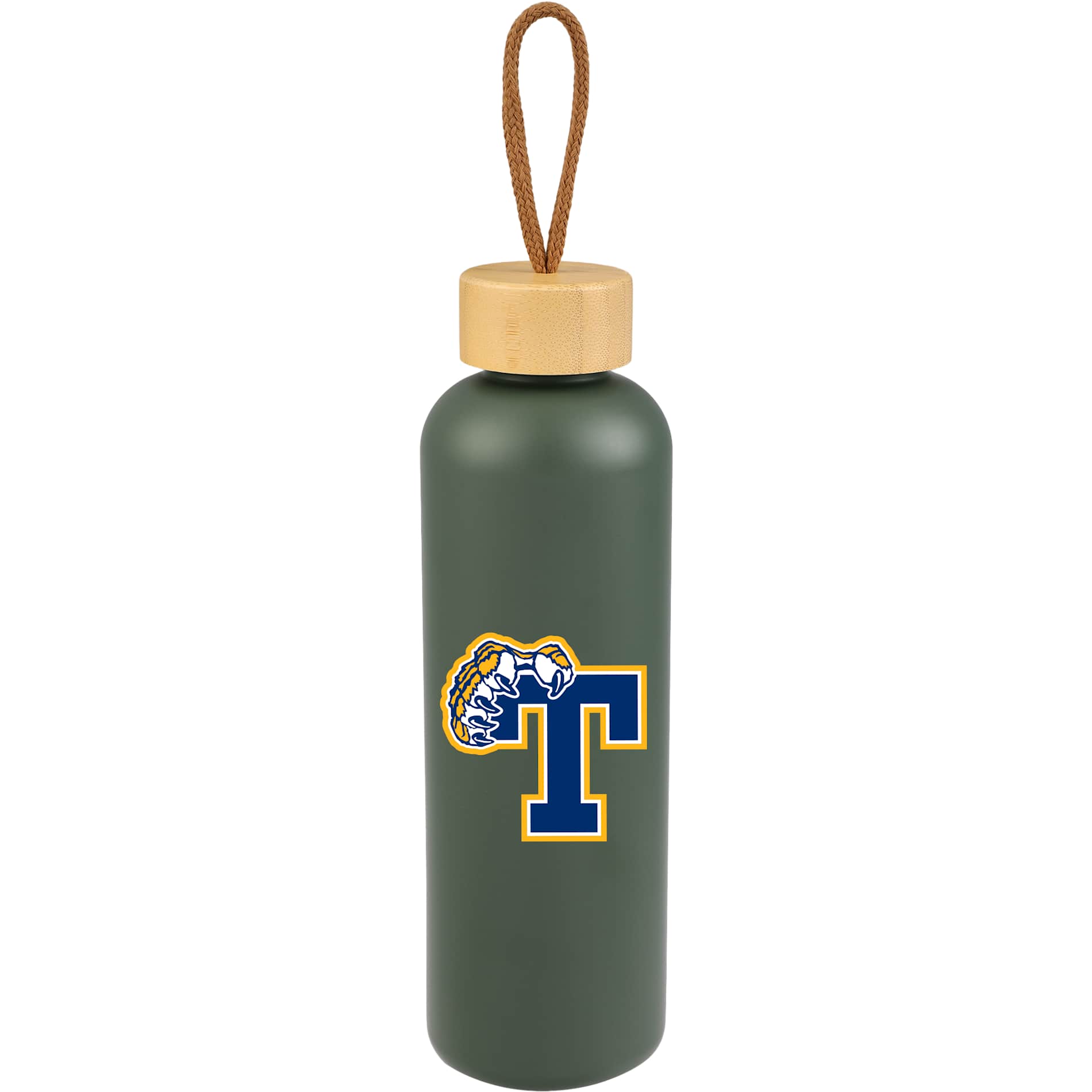 Front View of Green Tania Recycled Bottle w/ FSC® Bamboo Lid 26oz