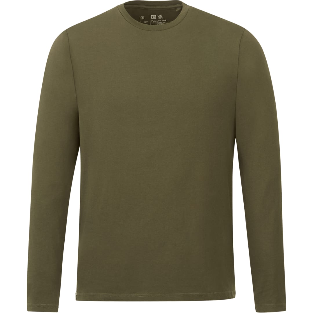 Front View of Green tentree Organic Cotton Longsleeve Tee - Men's plain