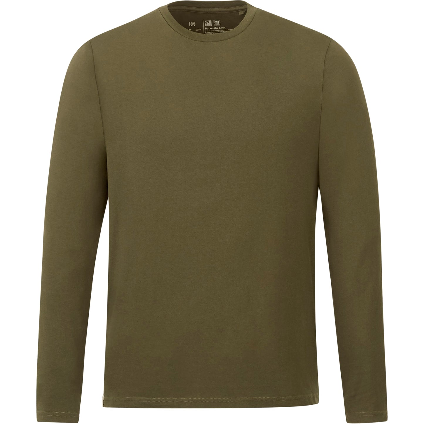 Front View of Green tentree Organic Cotton Longsleeve Tee - Men's plain