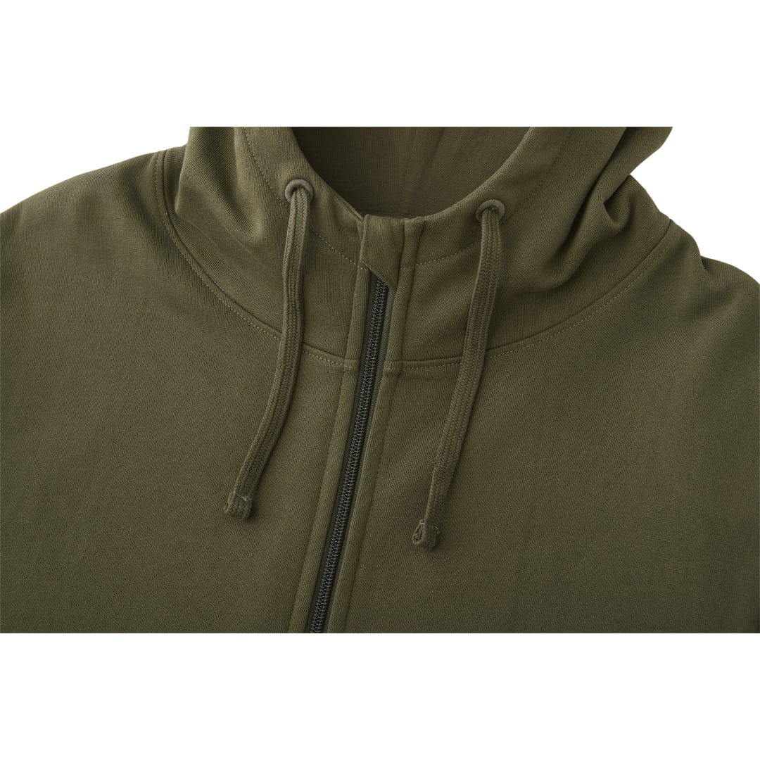 Front View of Green tentree Organic Cotton Zip Hoodie - Men's plain