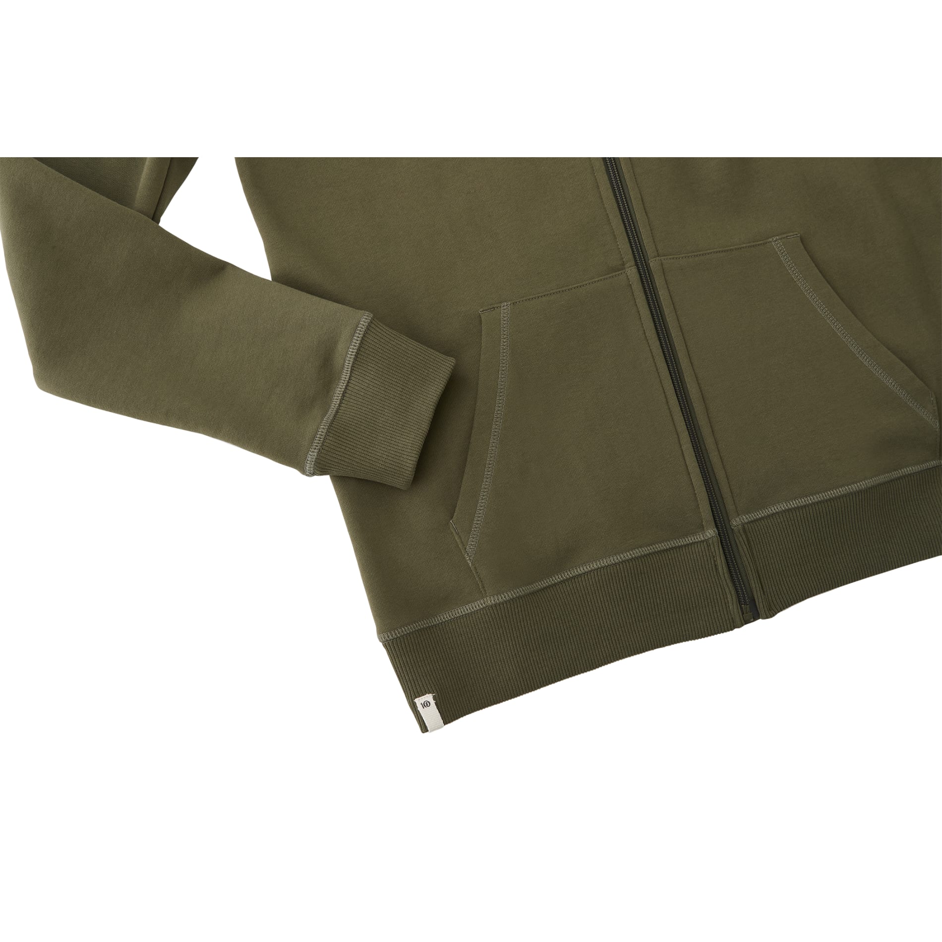 Front View of Green tentree Organic Cotton Zip Hoodie - Men's plain