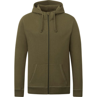 Front View of Green tentree Organic Cotton Zip Hoodie - Men's plain