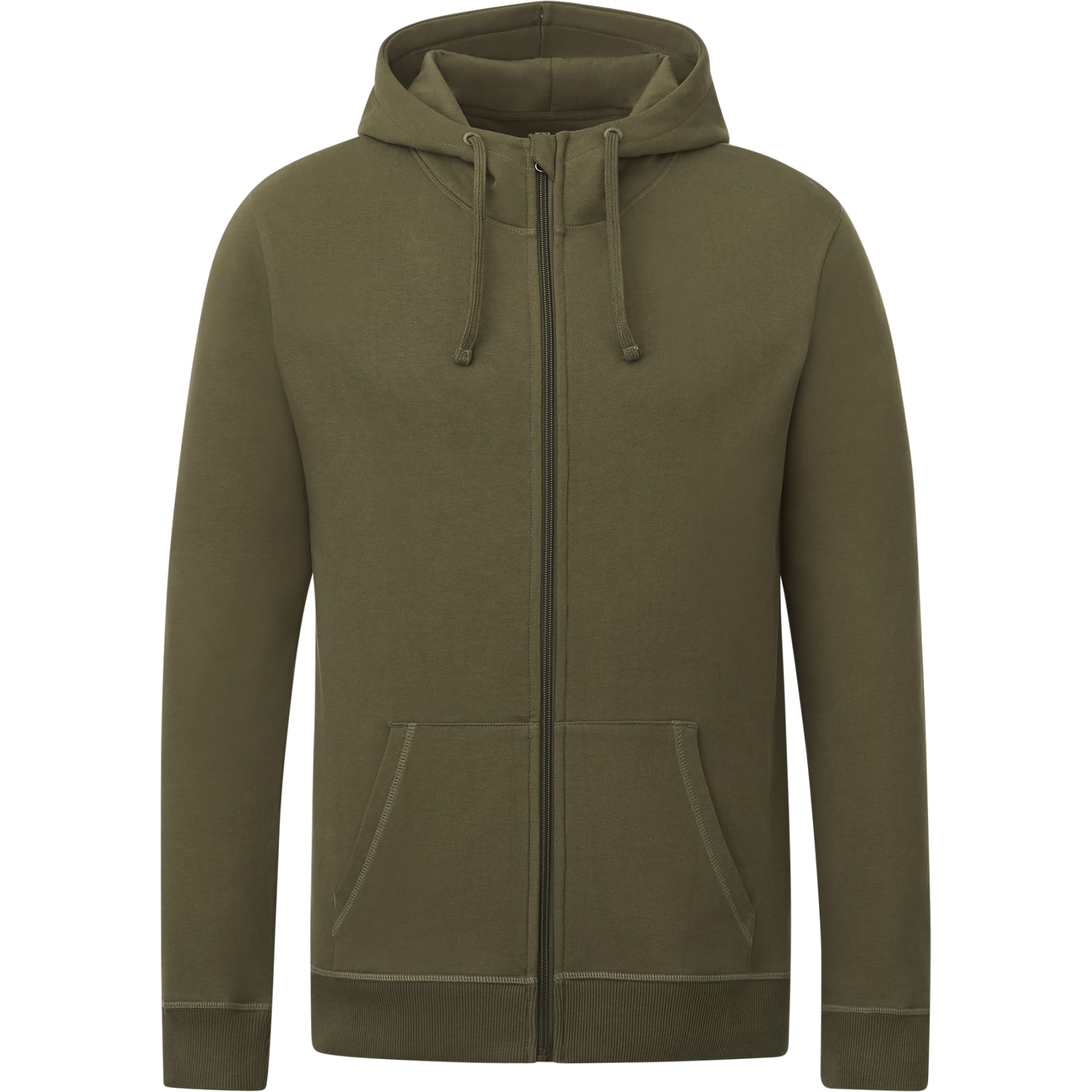 Front View of Green tentree Organic Cotton Zip Hoodie - Men's plain