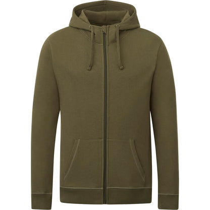Front View of Green tentree Organic Cotton Zip Hoodie - Men's plain