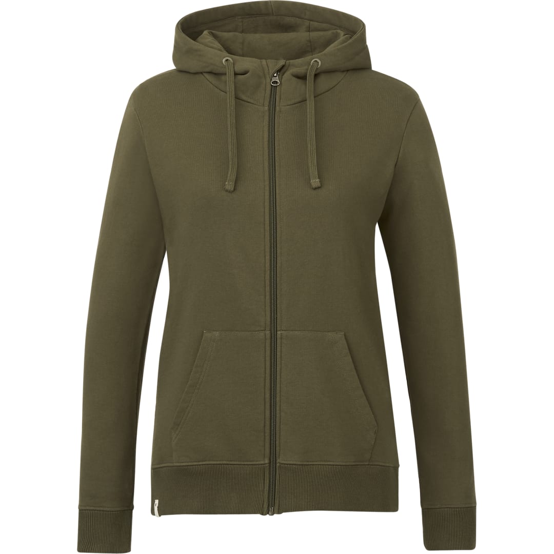 Front View of Green tentree Organic Cotton Zip Hoodie - Women's plain